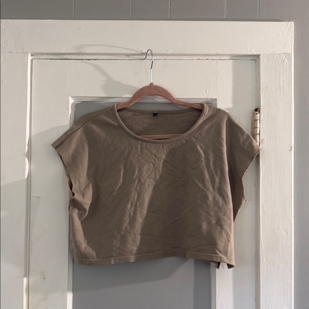 P'tula moss green boxy Crop